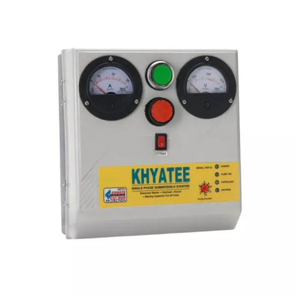KHYATEE KSD 22 Series Single Phase Starter with 150-200 μF Start and 36+36 μF Run Capacitor, 2.0 HP Power and 2-20 A Current Range
