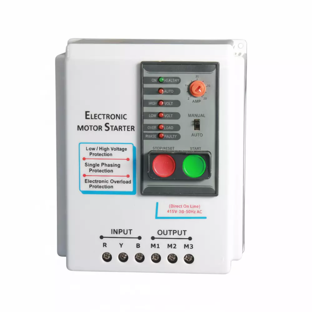 Logic Tracks DOL Electric Motor Starter 3 Phase Wall Mounted Up to 7.5 HP Power for Industrial Use