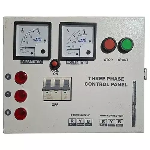 Enjoy 5 HP Control Panel with MCB, 3 Phase 32 A MCB Rating and 13-21 A Relay for Water Filled Submersible Pumps