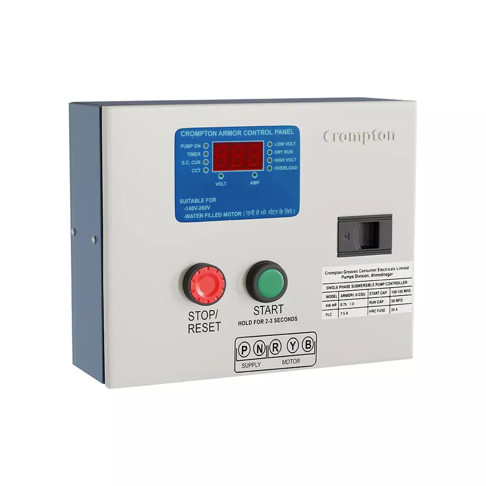 Crompton 1 HP Digital Control Panel Armor Series 120-260 V Suitable for 3 W Dura Series, 3W-ARMOR1.0-CPU