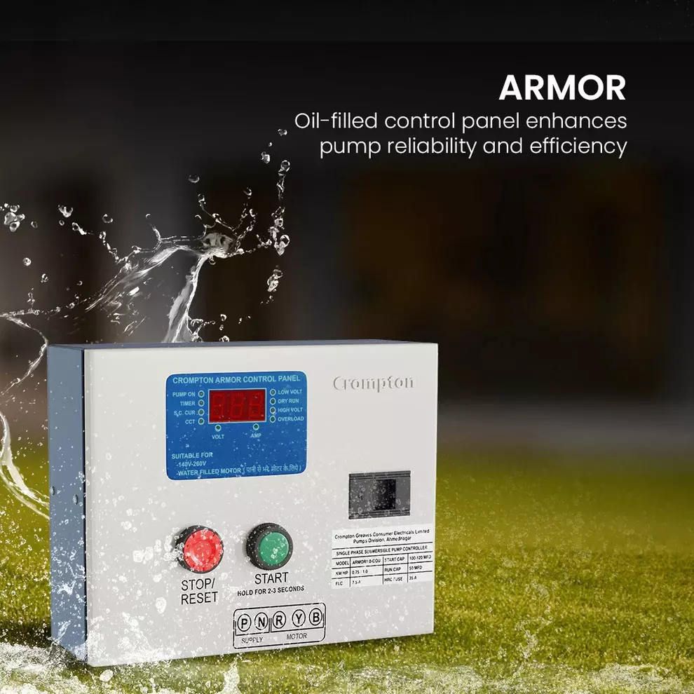 Crompton 1 HP Digital Control Panel Armor Series 120-260 V Suitable for 3 W Dura Series, 3W-ARMOR1.0-CPU