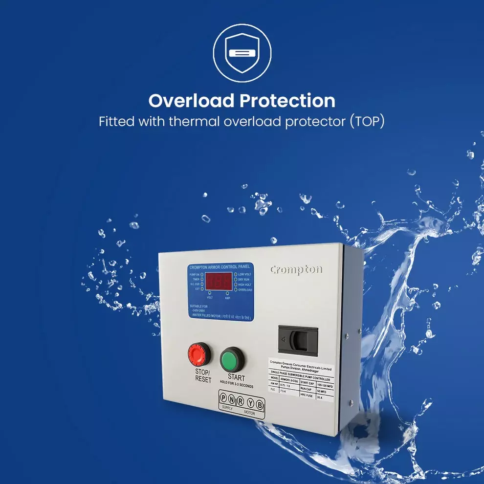 Crompton 1 HP Digital Control Panel Armor Series 120-260 V Suitable for 3 W Dura Series, 3W-ARMOR1.0-CPU