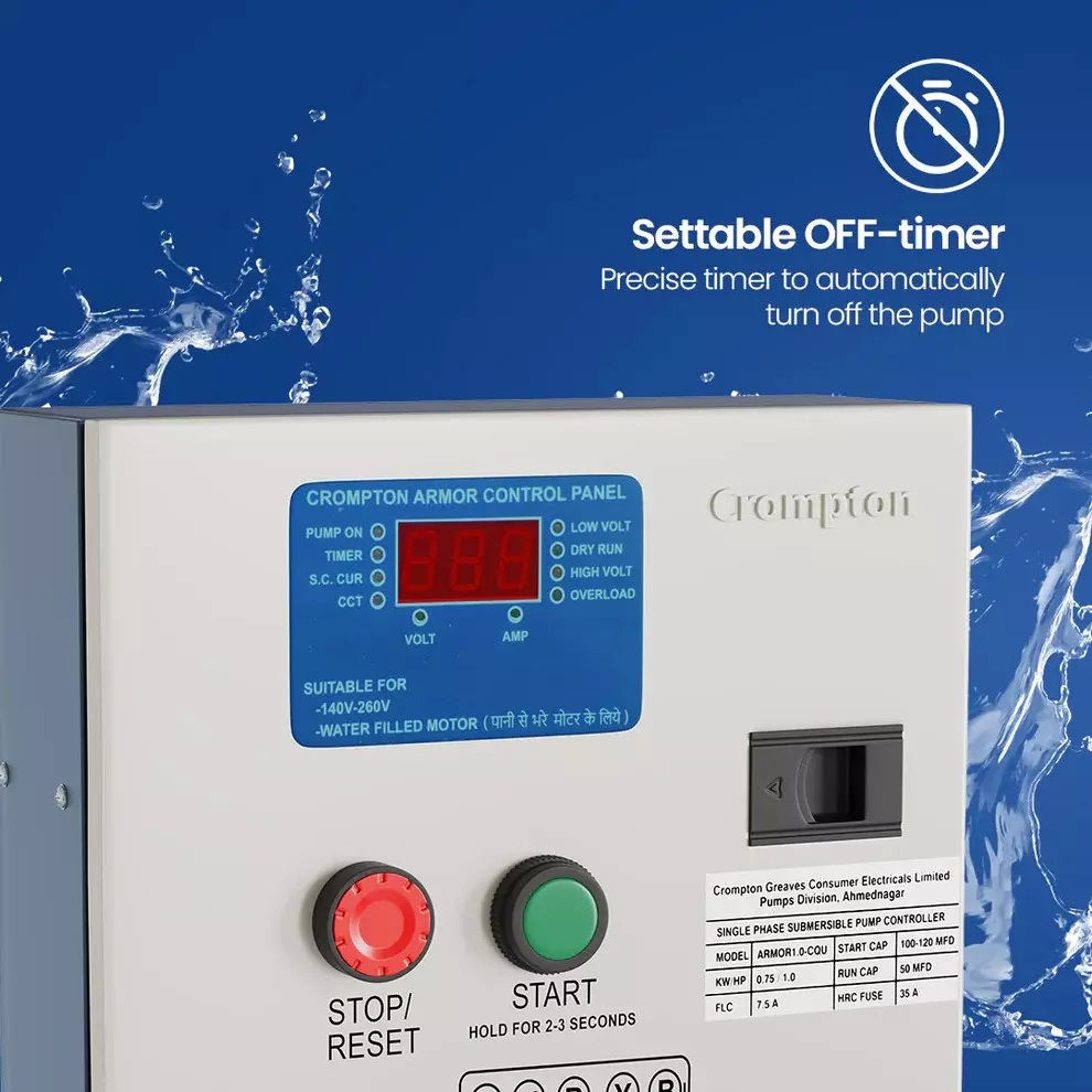 Crompton 1 HP Digital Control Panel Armor Series 120-260 V Suitable for 3 W Dura Series, 3W-ARMOR1.0-CPU