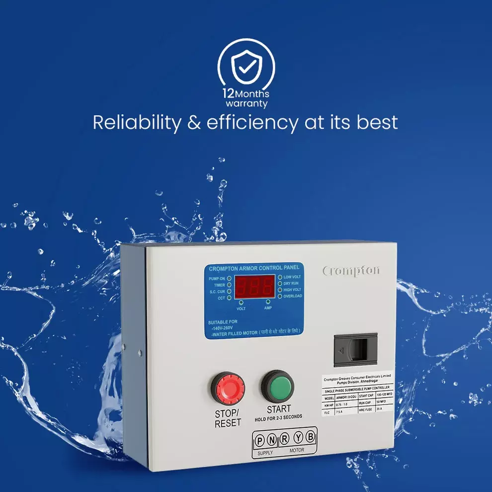 Crompton 1 HP Digital Control Panel Armor Series 120-260 V Suitable for 3 W Dura Series, 3W-ARMOR1.0-CPU
