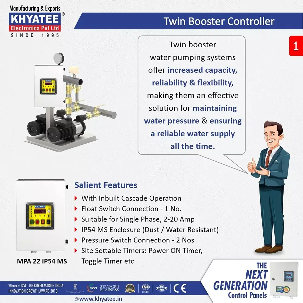 khyatee-mpa-22-series-1-phase-multipump-monoblock-controller-upto-5-hp-power-2-20-a-current-range-mild-steel-enclosure-ip54-rating
