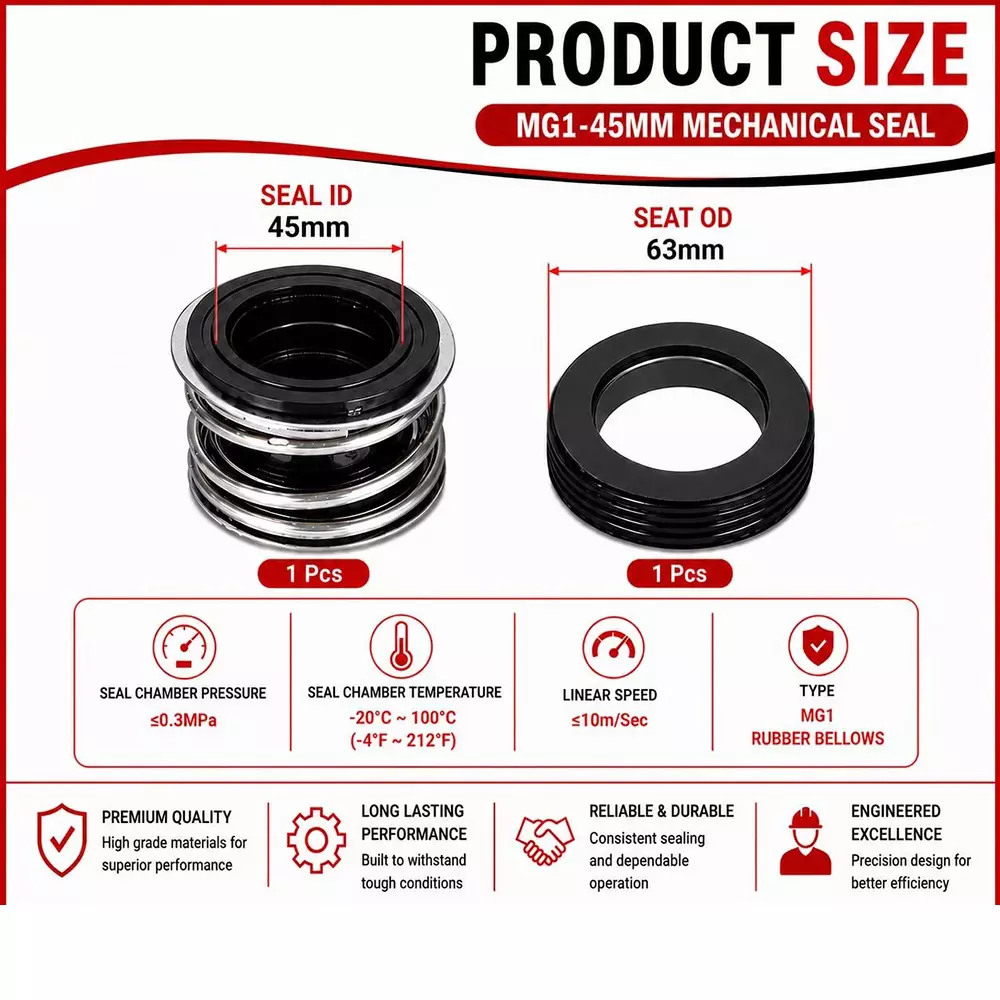 generic-mechanical-seal-mg1-with-g60-stationary-seat-45-mm-shaft-size-10-to-120c-temperature-range-and-nbrss304carbon-body-for-pumps-lt-s01-45