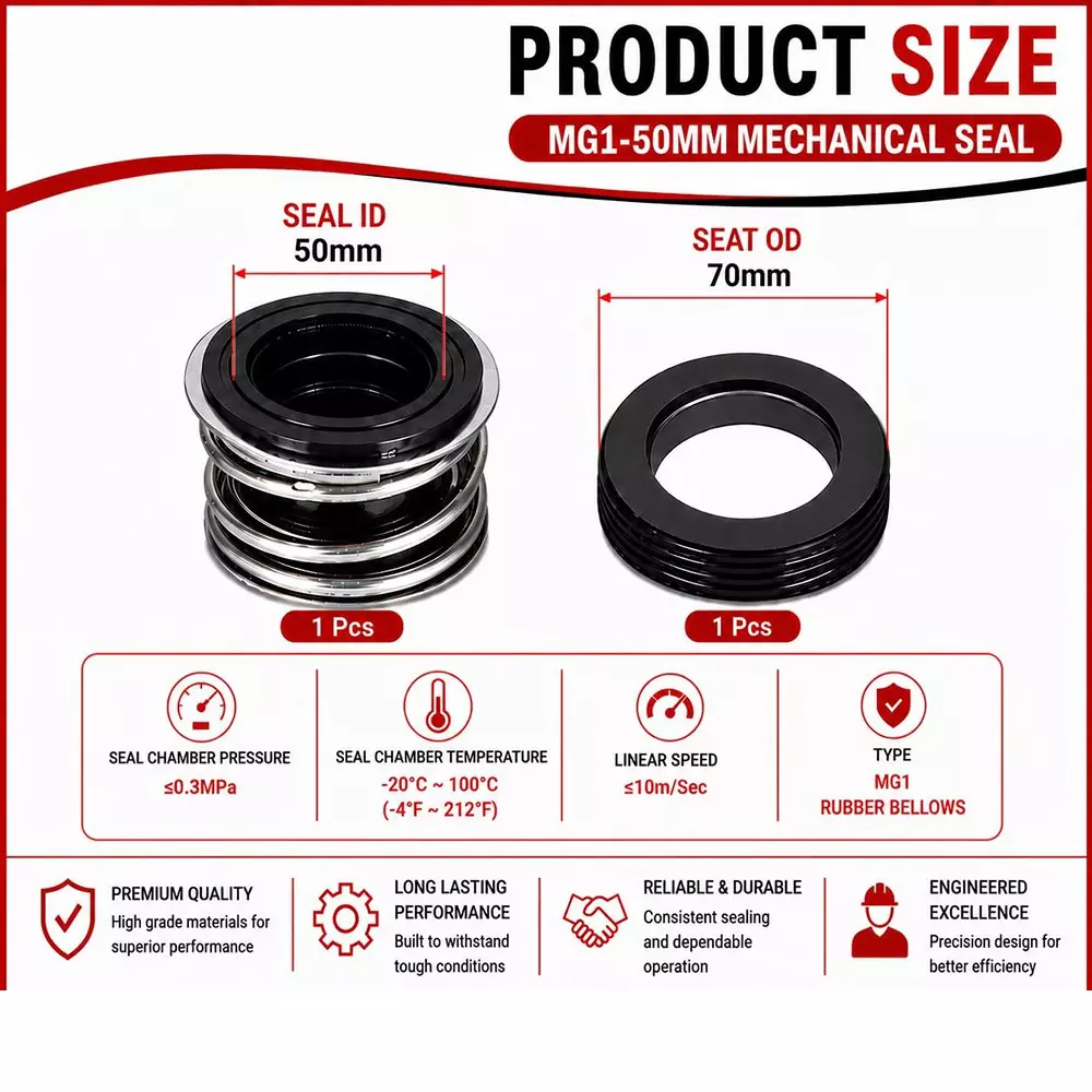 generic-mechanical-seal-mg1-with-g60-stationary-seat-50-mm-shaft-size-10-to-120c-temperature-range-and-nbrss304carbon-body-for-pumps-lt-s01-50