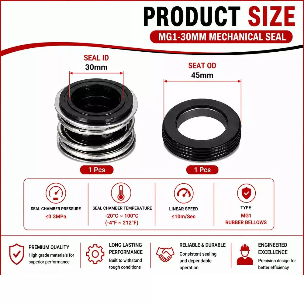generic-mechanical-seal-mg1-with-g60-stationary-seat-30-mm-shaft-size-10-to-120c-temperature-range-and-nbrss304carbon-body-for-pumps-lt-s01-30