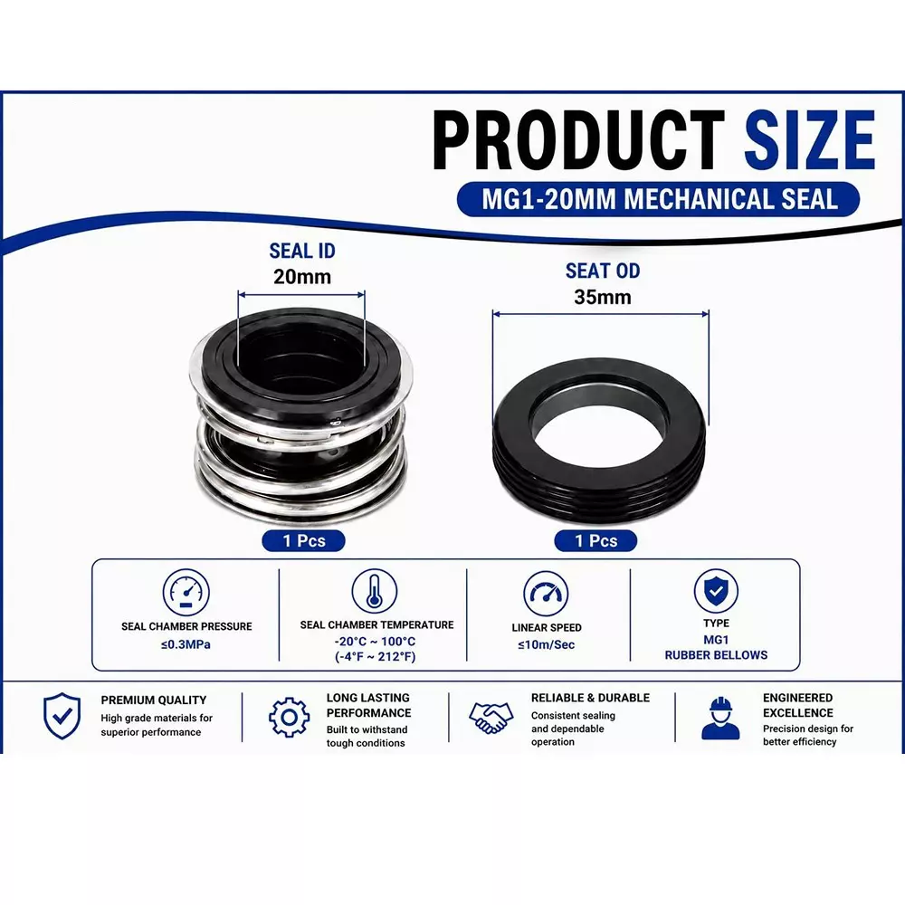 generic-mechanical-seal-mg12-with-g60-stationary-seat-20-mm-shaft-size-10-to-120c-temperature-range-and-nbrss304carbon-body-for-pumps-lt-s12-20