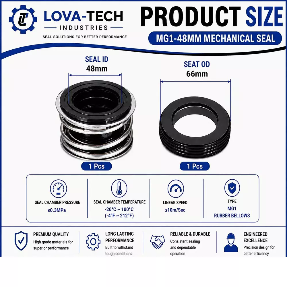 lova-tech-mechanical-seal-mg12-with-g60-stationary-seat-48-mm-shaft-size-10-to-120c-temperature-range-and-nbrss304carbon-body-for-pumps-lt-s12-48