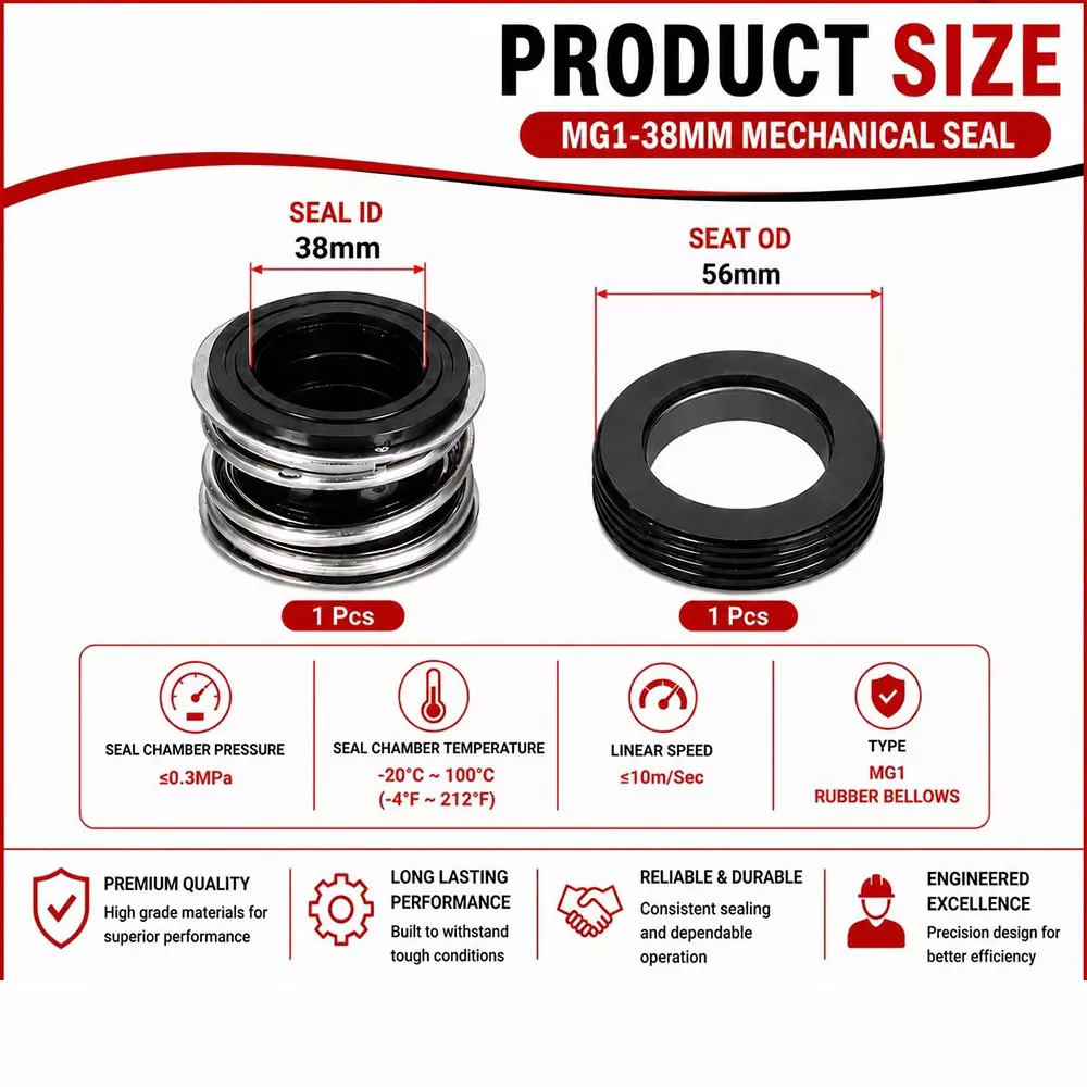generic-mechanical-seal-mg1-with-g60-stationary-seat-38-mm-shaft-size-10-to-120c-temperature-range-and-nbrss304carbon-body-for-pumps-lt-s01-38