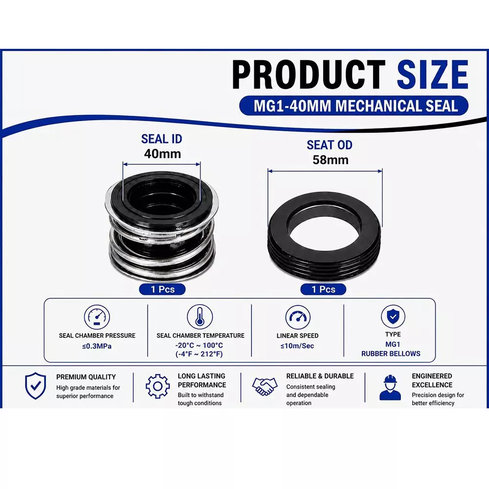 generic-mechanical-seal-mg12-with-g60-stationary-seat-40-mm-shaft-size-10-to-120c-temperature-range-and-nbrss304carbon-body-for-pumps-lt-s12-40