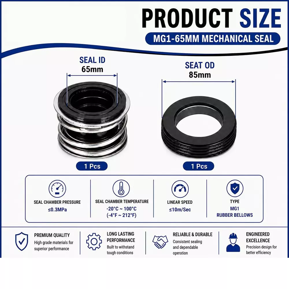 generic-mechanical-seal-mg12-with-g60-stationary-seat-65-mm-shaft-size-10-to-120c-temperature-range-and-nbrss304carbon-body-for-pumps-lt-s12-65