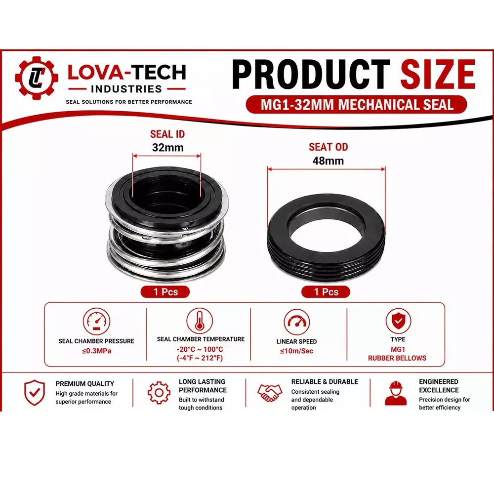 lova-tech-mechanical-seal-mg1-with-g60-stationary-seat-32-mm-shaft-size-10-to-120c-temperature-range-and-nbrss304carbon-body-for-pumps-lt-s01-32