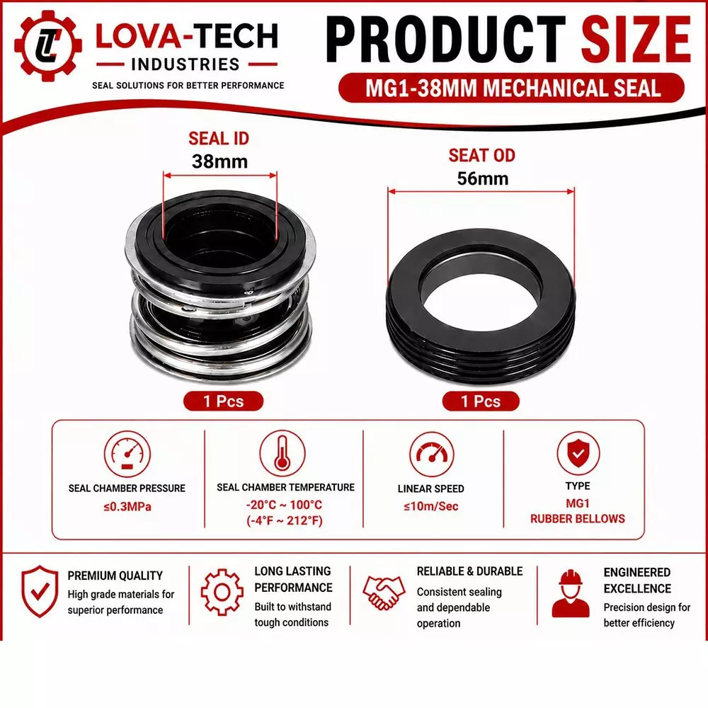 lova-tech-mechanical-seal-mg1-with-g60-stationary-seat-38-mm-shaft-size-10-to-120c-temperature-range-and-nbrss304carbon-body-for-pumps-lt-s01-38
