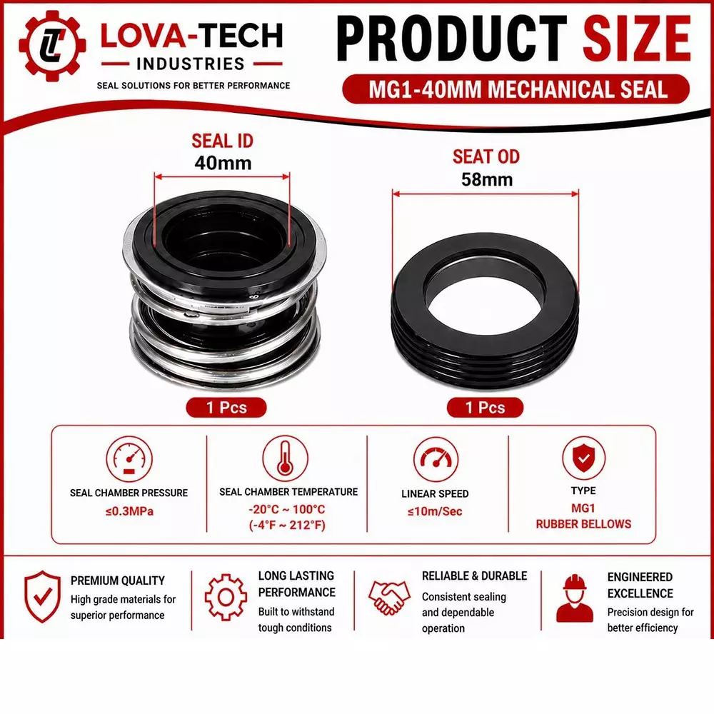 lova-tech-mechanical-seal-mg1-with-g60-stationary-seat-40-mm-shaft-size-10-to-120c-temperature-range-and-nbrss304carbon-body-for-pumps-lt-s01-40