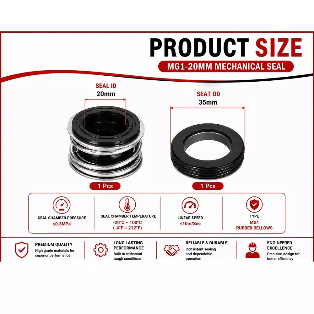 generic-mechanical-seal-mg1-with-g60-stationary-seat-20-mm-shaft-size-10-to-120c-temperature-range-and-nbrss304carbon-body-for-pumps-lt-s01-20