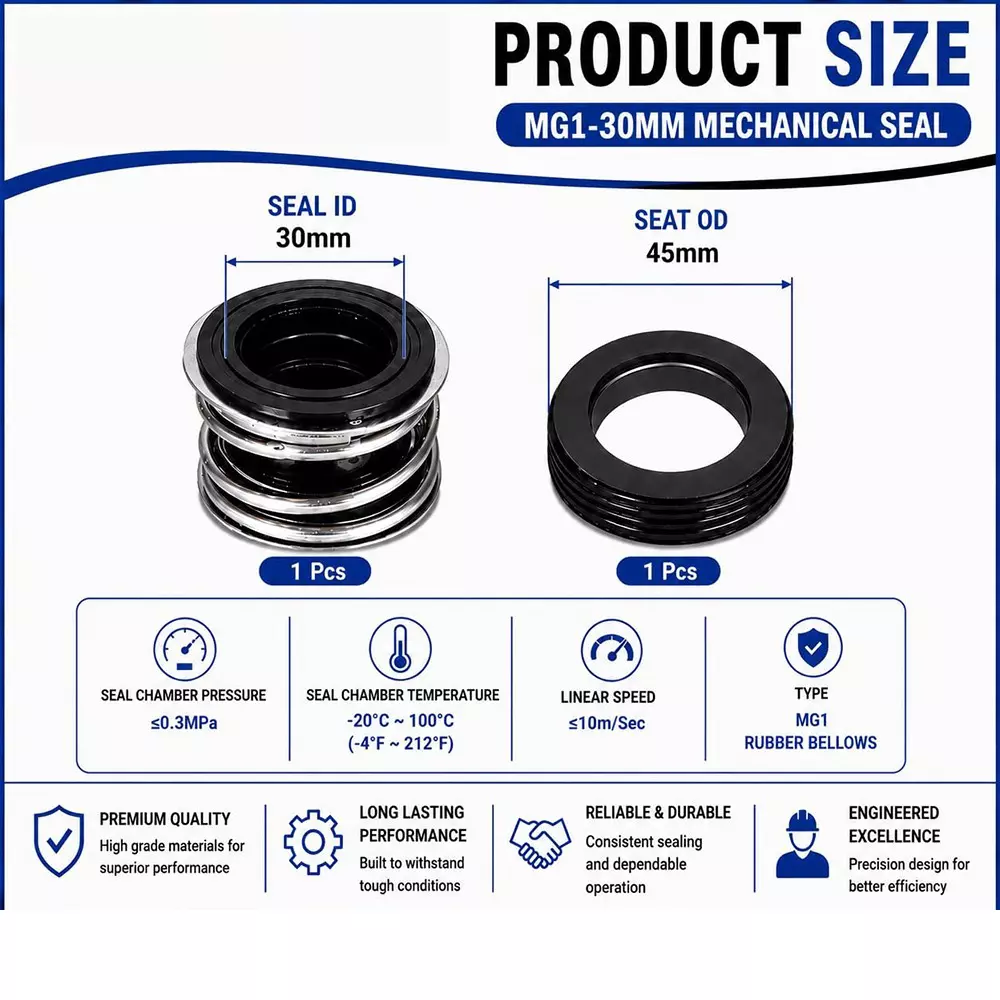 generic-mechanical-seal-mg12-with-g60-stationary-seat-30-mm-shaft-size-10-to-120c-temperature-range-and-nbrss304carbon-body-for-pumps-lt-s12-30