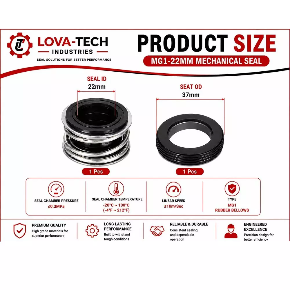 lova-tech-mechanical-seal-mg1-with-g60-stationary-seat-22-mm-shaft-size-10-to-120c-temperature-range-and-nbrss304carbon-body-for-pumps-lt-s01-22