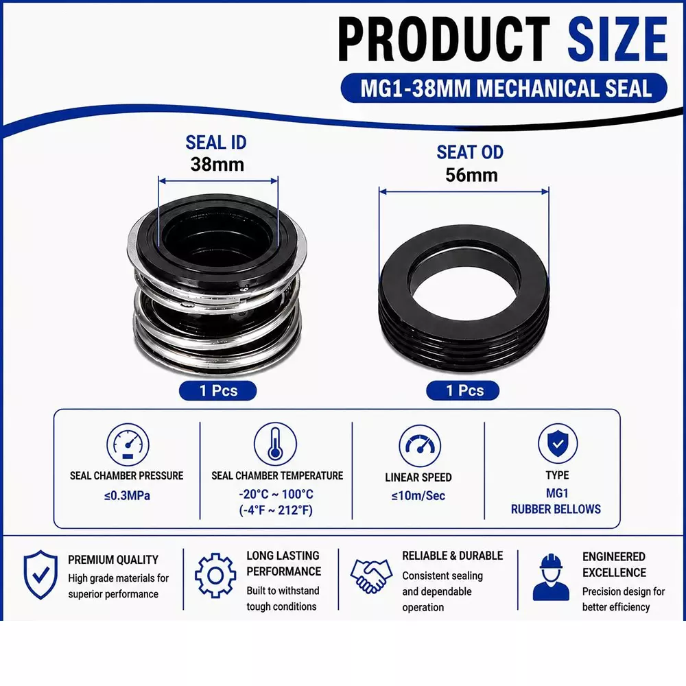 generic-mechanical-seal-mg12-with-g60-stationary-seat-38-mm-shaft-size-10-to-120c-temperature-range-and-nbrss304carbon-body-for-pumps-lt-s12-38