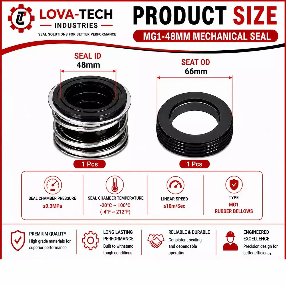 lova-tech-mechanical-seal-mg1-with-g60-stationary-seat-48-mm-shaft-size-10-to-120c-temperature-range-and-nbrss304carbon-body-for-pumps-lt-s01-48