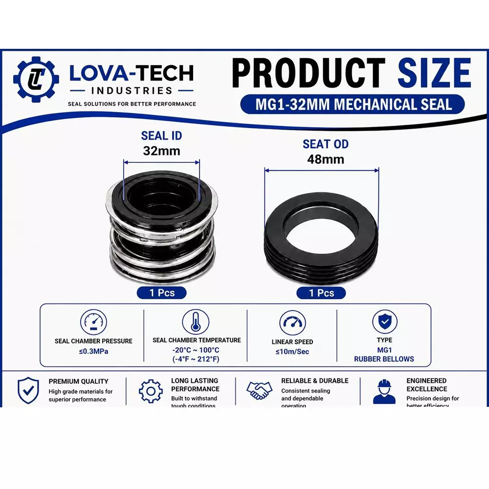 lova-tech-mechanical-seal-mg12-with-g60-stationary-seat-32-mm-shaft-size-10-to-120c-temperature-range-and-nbrss304carbon-body-for-pumps-lt-s12-32