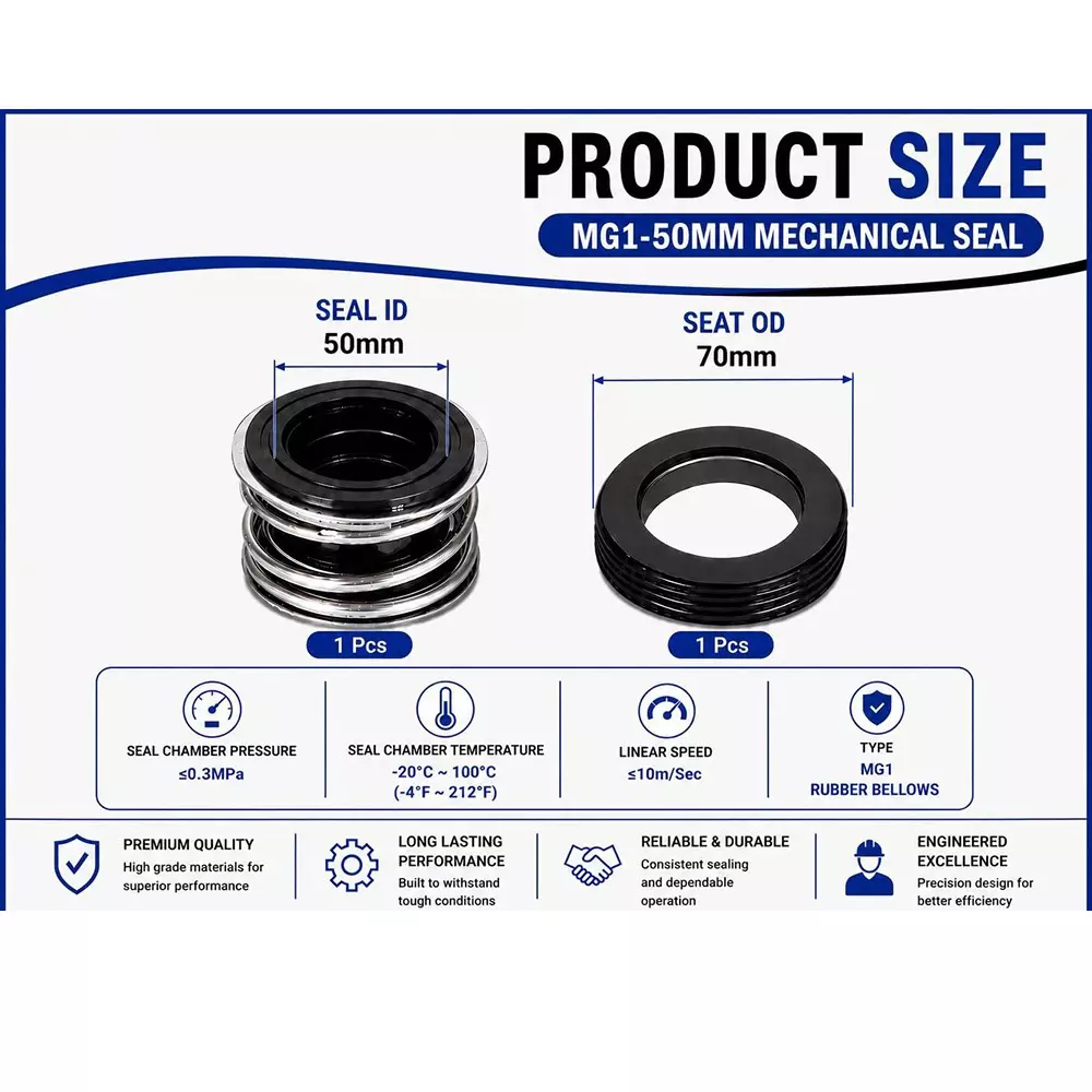 generic-mechanical-seal-mg12-with-g60-stationary-seat-50-mm-shaft-size-10-to-120c-temperature-range-and-nbrss304carbon-body-for-pumps-lt-s12-50