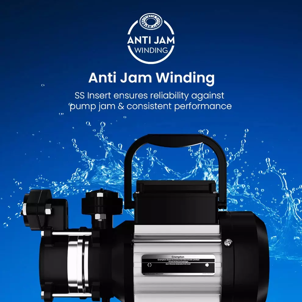 Crompton 1 HP Single Phase Self Priming Regenerative Pump, AQUAGOLD DURA 100