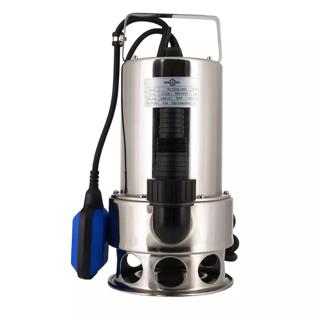 Worldtech Sewage Pump 750 W 11000 LPH 8.5 m Head Size, WT-750