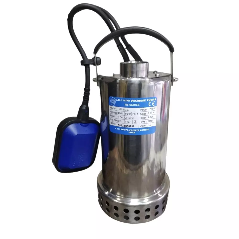 CRI MS Series 1 HP Single Phase Sewage Submersible Pump, MS-D750