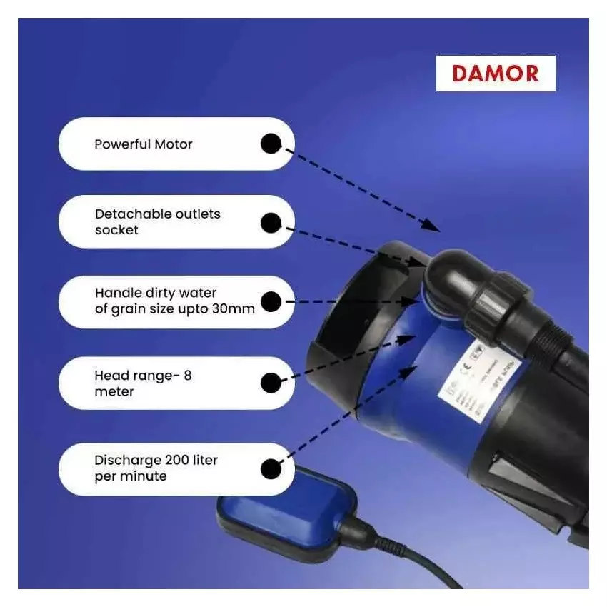 damor-sewage-submersible-pump-15000-lph-flow-rate-8-m-head-range-05-hp-power-single-phase-50-x-50-suc-x-del-mm-eco-40-ci
