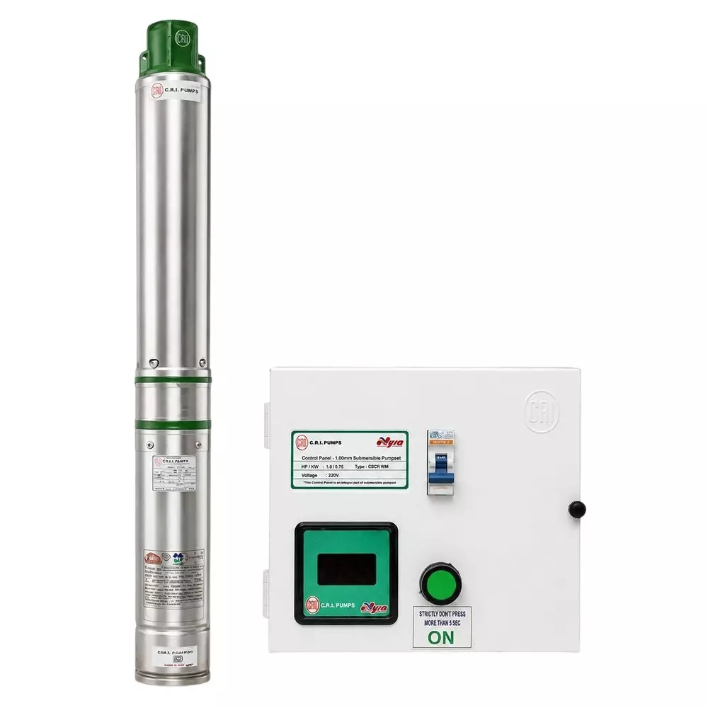 CRI 1 HP Borewell Submersible With Control Panel 30.48 m (100 ft) Bore 10 Stage Single Phase, EFG_3
