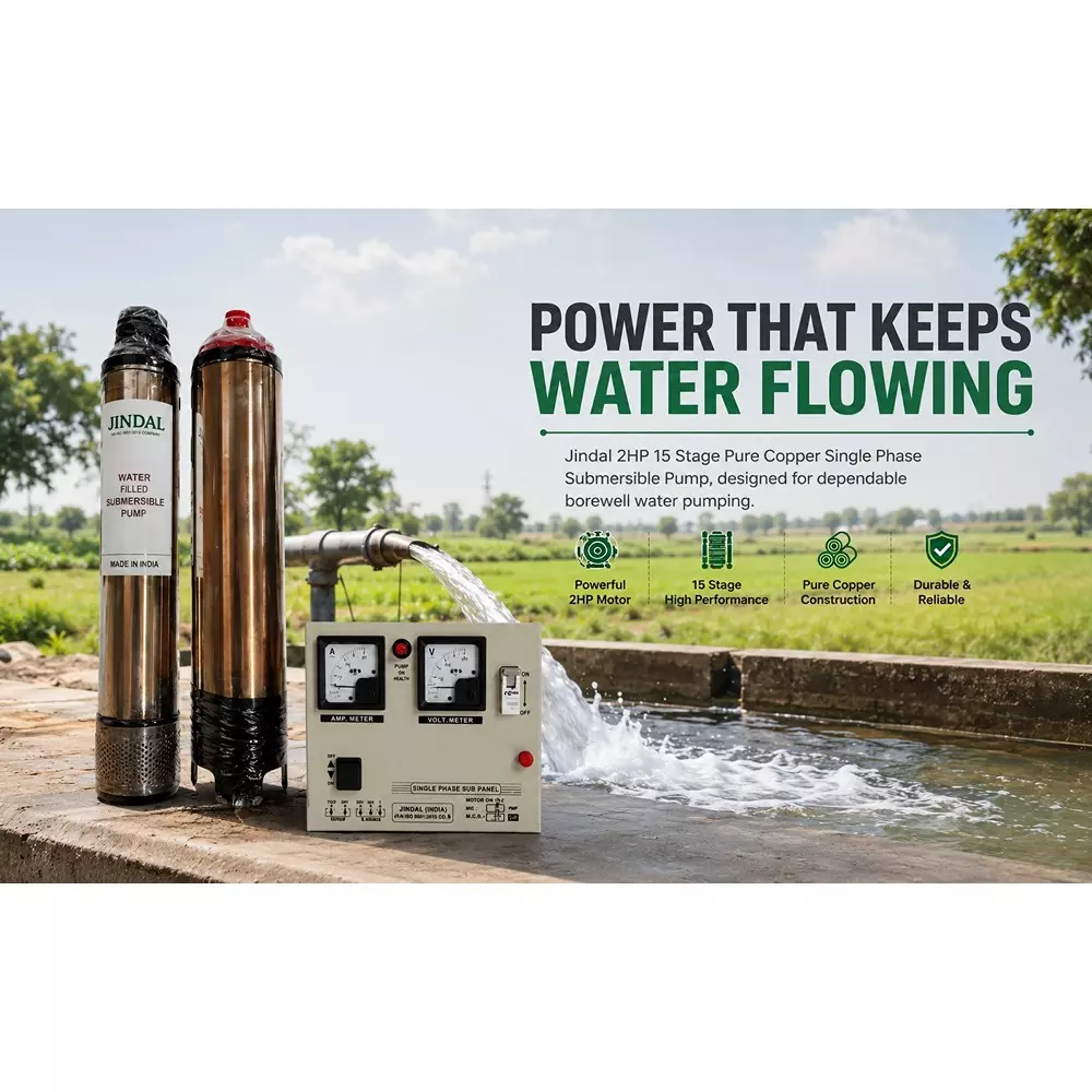 jindal-2-hp-15-stage-single-phase-water-filled-borewell-submersible-pump