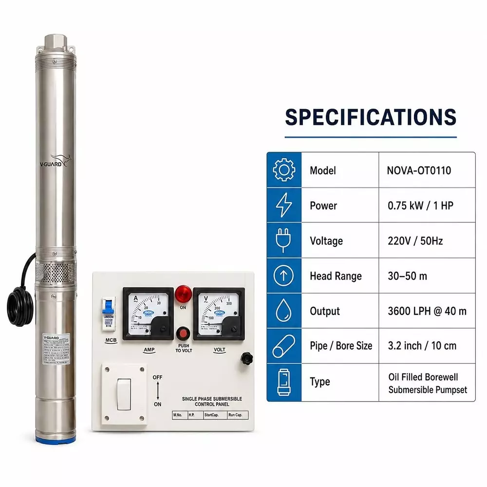 v-guard-1-hp-borewell-submersible-with-control-panel-3048-m-100-ft-bore-10-stage-single-phase-novaot0110