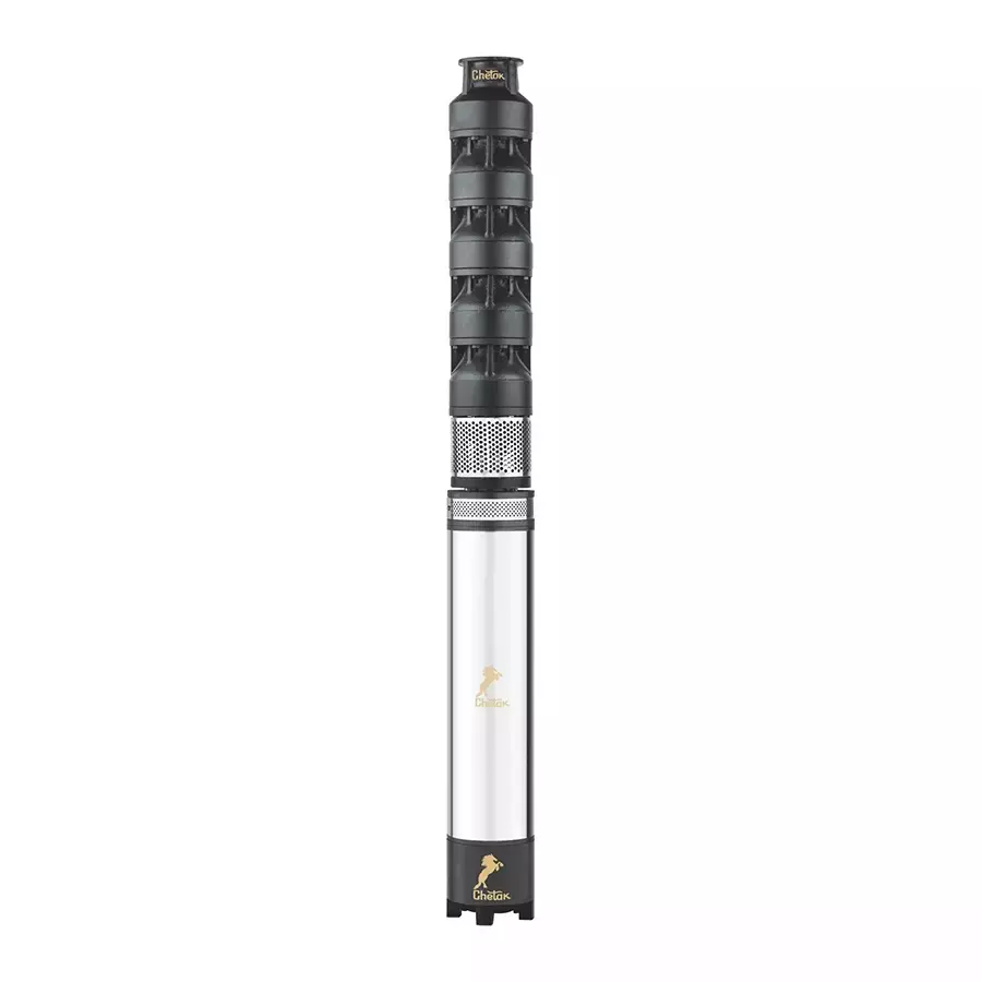 Chetak 12.5 HP Three Phase 4 Stage 175 mm Borewell Mixed Flow Submersible Pumpset, 76CM30-1204