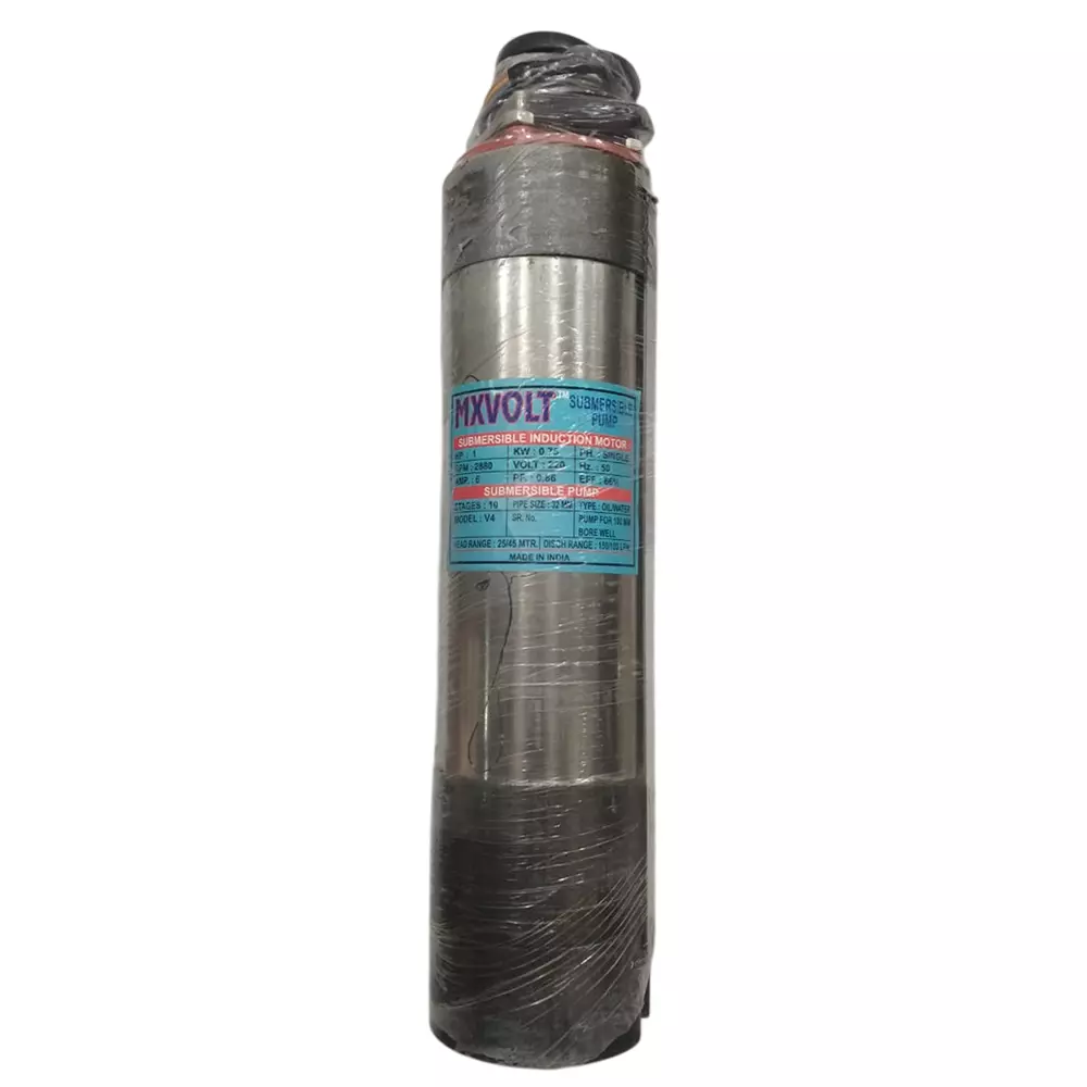 MXVOLT 1HP 4 Inch Oil Filled Borewell Submersible Pump with Control Panel