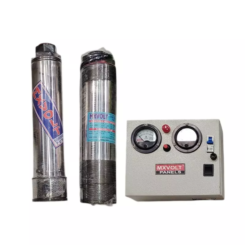 MXVOLT 1HP 4 Inch Oil Filled Borewell Submersible Pump with Control Panel