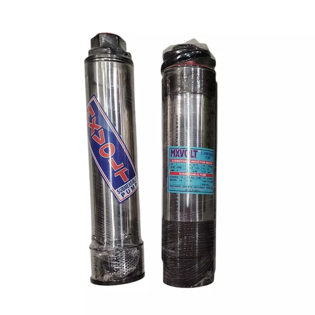 MXVOLT 1HP 4 Inch Oil Filled Borewell Submersible Pump with Control Panel