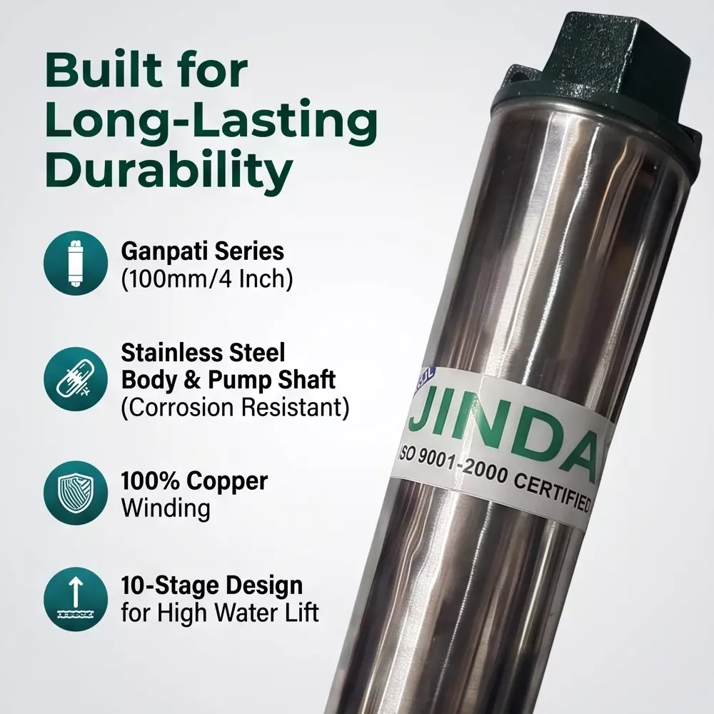 jindal-1hp-single-phase-oil-filled-borewell-submersible-pump-with-control-panel-and-30m-safety-wire