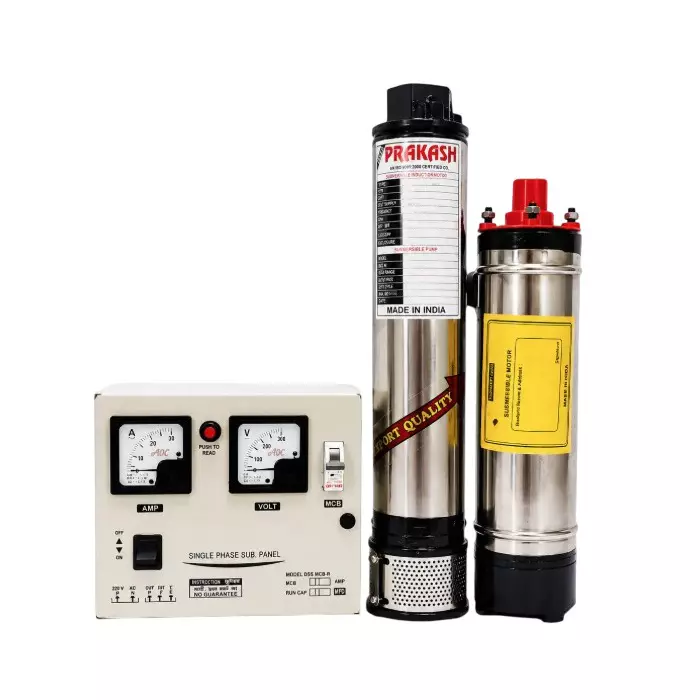 BALAJI PRAKASH 2 HP Water Filled Submersible Pump With Control Panel 100 mm Bore Size 60 m Head Range