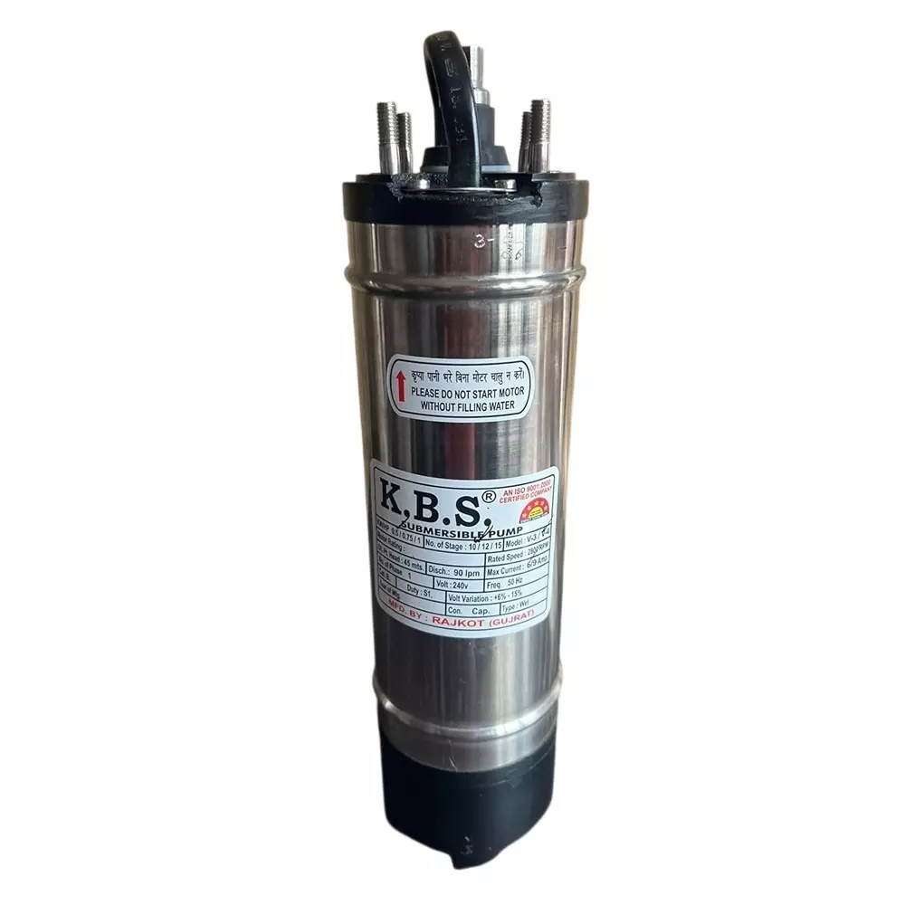 kbs-1-hp-water-filled-v3-submersible-pump-set-with-panel-cable-13-stage-single-phase-and-42-83-lpm-flow-rate