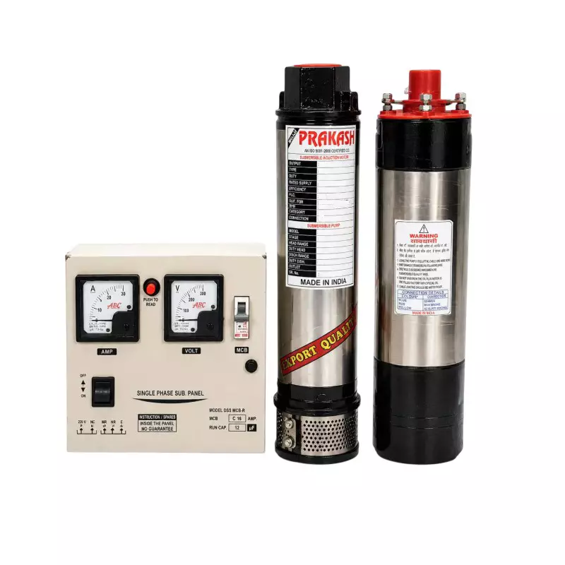 BALAJI PRAKASH 1 HP Single Phase Oil Filled Submersible Pump With Control Panel 100 mm Bore Size 40 m Head Range