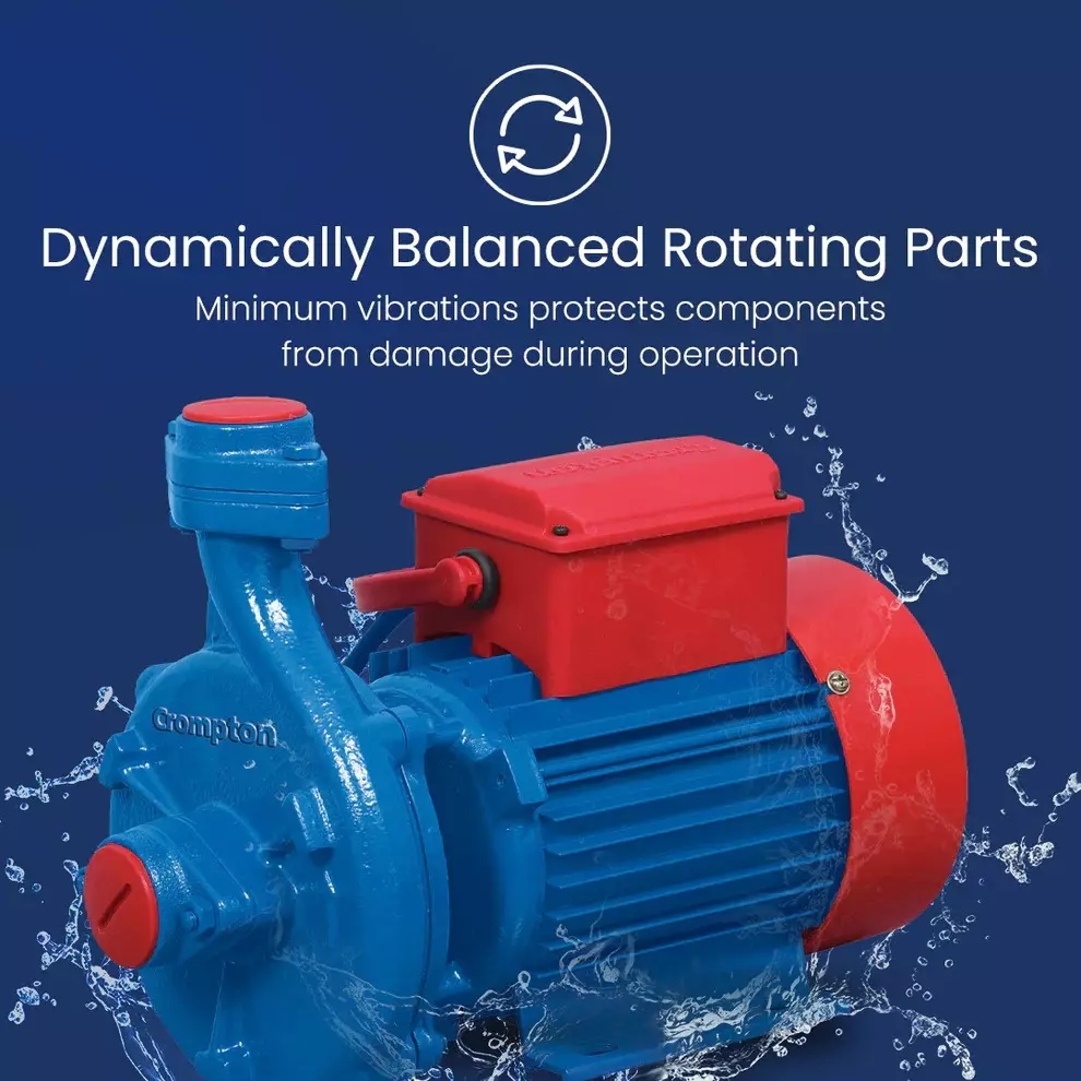 Crompton 0.5 HP Centrifugal Monoset Pump MA Series Single Phase and 90-50 LPH Flow Rate, MAD052(1PH)Y-14
