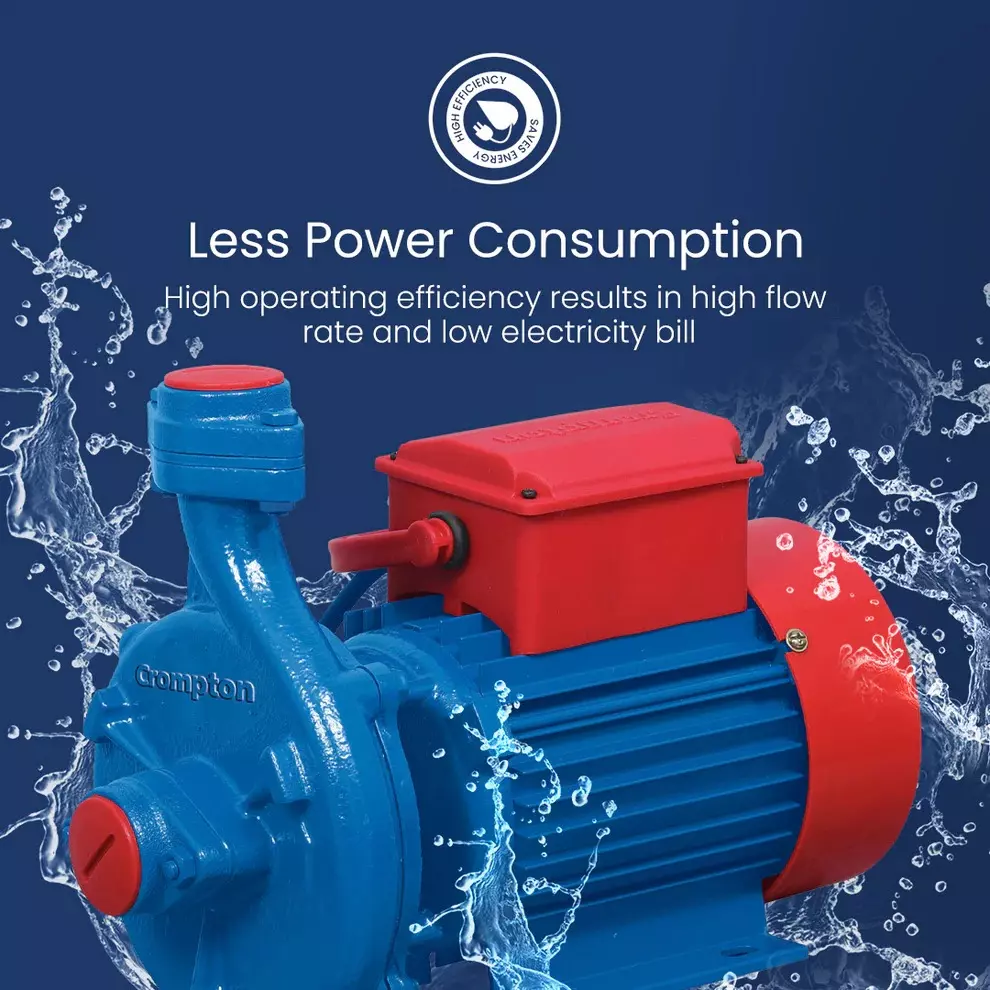 Crompton 0.5 HP Centrifugal Monoset Pump MA Series Single Phase and 90-50 LPH Flow Rate, MAD052(1PH)Y-14