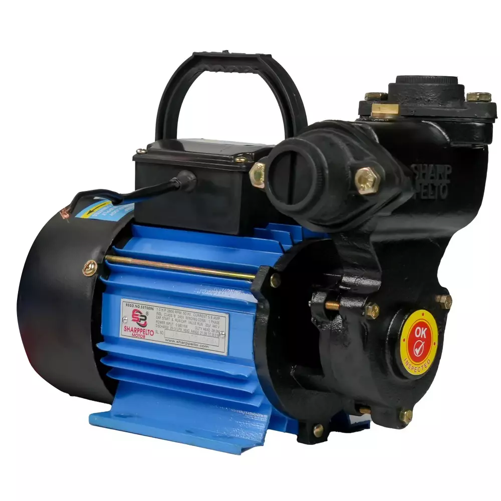 Sharp Pelto 1 HP Monoblock Pump Single Phase Black & Blue 28 LPM Flow Rate, 1HP (SP)