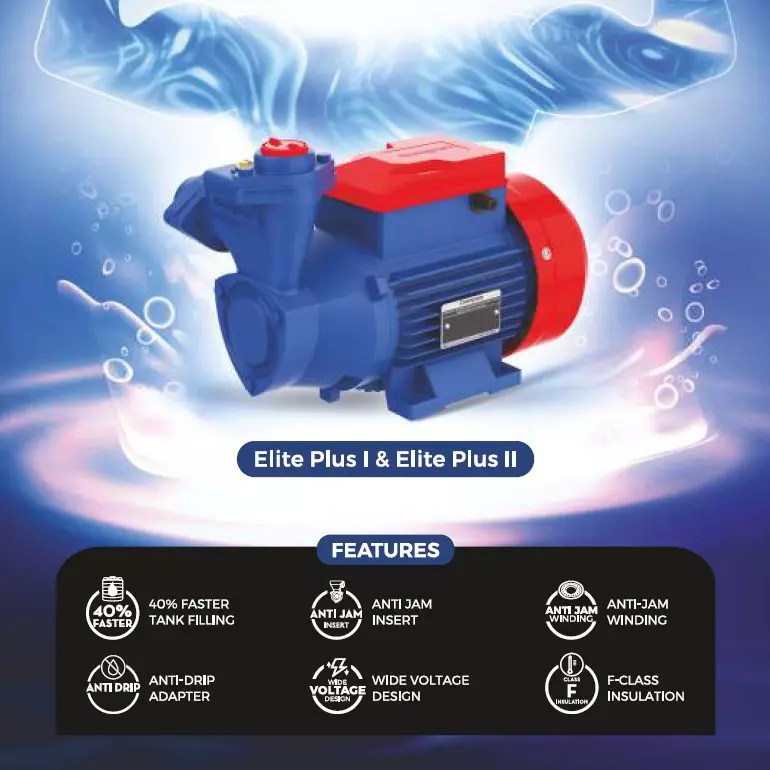 Crompton 0.5 HP Self Priming Mini Pump Turbo Fill Plus Series Single Phase and 2650-850 LPH Flow Rate, ELITE PLUS II