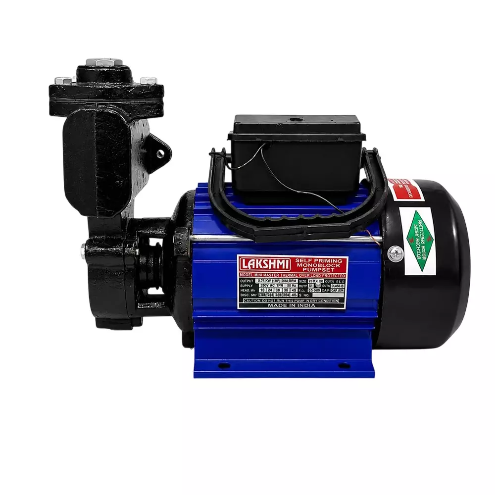 Lakshmi 1 HP Domestic Monoblock Pump 1800 LPH Flow Rate Head range Up to 35 m, EFG_13