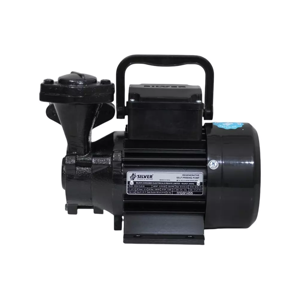 Silver 0.5 HP Domestic Monoblock Pump 1500 LPH Flow Rate Head range 5 - 28 m, Nova Plus 50