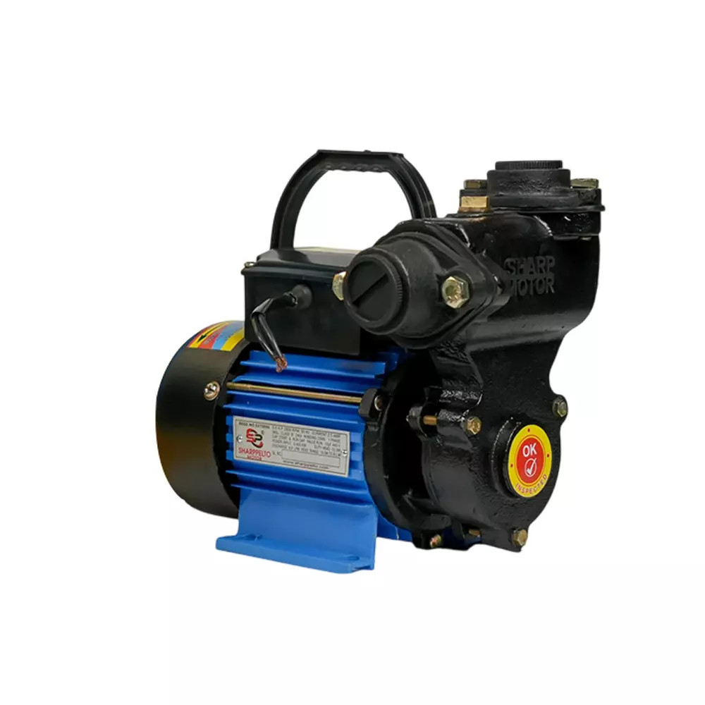 Sharp Pelto 0.5 HP Self-Priming Monoblock Pump Single Phase Black & Blue 18 LPM Flow Rate, 0.5HP (SM)