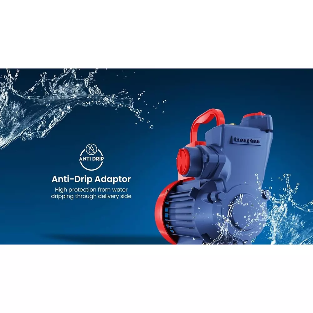 Crompton 0.5 HP Self Priming Mini Pump Sure Fill Plus Series Single Phase and 1850-450 LPH Flow Rate, WIN PLUS II